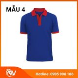  Áo thun đồng phục xanh dương phối màu 