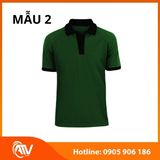  Áo thun đồng phục xanh lá phối màu 