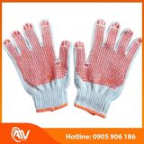  Găng Tay Len Phủ Hạt Nhựa Xanh 