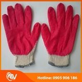  Găng Tay Phủ Cao Su Đỏ 1 Mặt 