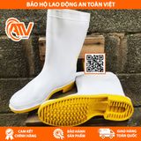  Ủng Cao Su TGP Màu Trắng - Đế Vàng 