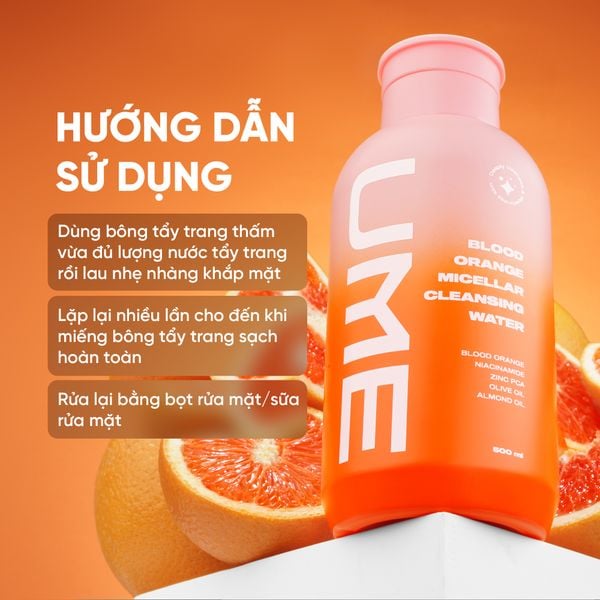 Nước Tẩy Trang Cam Máu UME - Blood Orange Micellar Cleasing Water