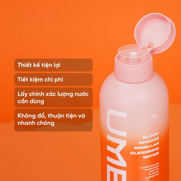 Combo Làm Sạch Sâu, Dưỡng Ẩm Đa Tầng - Nước Tẩy Trang và Bọt Rửa Mặt Cam Máu