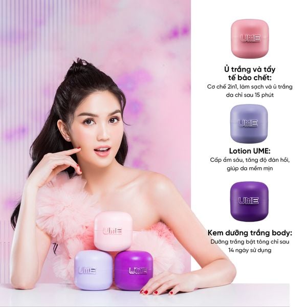 Combo Dưỡng Trắng Da Body - Ủ trắng và tẩy tế bào chết, Lotion, Kem body UME