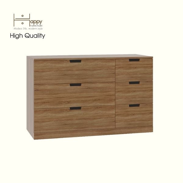  HAPPY FURNITURE , Tủ đựng đồ 6 ngăn kéo - SCANDINA , THK_104 , 120cm x 47cm x 76cm 