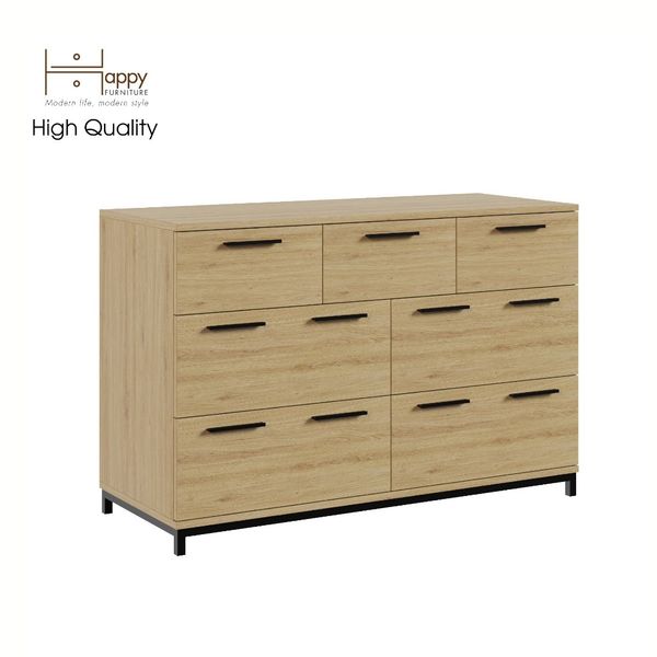  HAPPY FURNITURE , Tủ đựng đồ 7 ngăn kéo chân sắt - LOUIS , THK_061 , 112cm x 45cm x 74cm 
