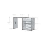  HAPPY FURNITURE , ZACY - Bàn làm việc 4 ngăn kéo, BAN_122 , 130cm x 45cm x 72cm DxRxC, Sản phẩm phổ thông 