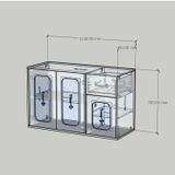  HAPPY FURNITURE , Tủ lưu trữ 1 ngăn kéo 3 cửa kính - NOAH , TLT_067 , 114cm x 45cm x 70cm DxRxC 