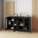  HAPPY FURNITURE , Tủ lưu trữ 4 cửa kính - CHEVY, TLT_048 , 160cm x 40cm x 98cm DxRxC 