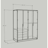  HAPPY FURNITURE , Tủ quần áo 4 cửa mở 4 ngăn kéo - DASH , TCM_023 , 140cm x 58cm x 180cm 