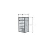  HAPPY FURNITURE , ZACY - Tủ lưu trữ 5 ngăn kéo , THK_216 , 55cm x 45cm x 102cm DxRxC, Sản phẩm phổ thông 