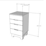  HAPPY FURNITURE , Tủ lưu trữ 4 ngăn kéo - MOLLY , THK_107 , 45cm x 45cm x 80cm 