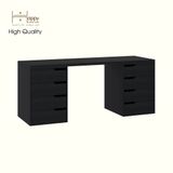  HAPPY FURNITURE , Bàn làm việc 8 ngăn kéo - ASO, BAN_147 , 180cm x 59cm x 75cm DxRxC 