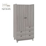  HAPPY FURNITURE , Tủ quần áo 2 cửa mở 5 ngăn kéo - KINA , TCM_039 , 90cm x 58cm x 180cm 