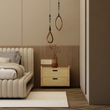  HAPPY FURNITURE , Gỗ tự nhiên , Tủ lưu trữ 2 ngăn kéo gỗ Plywood - GAMOR , THK_203 , 60cm x 40cm x 50cm DxRxC 