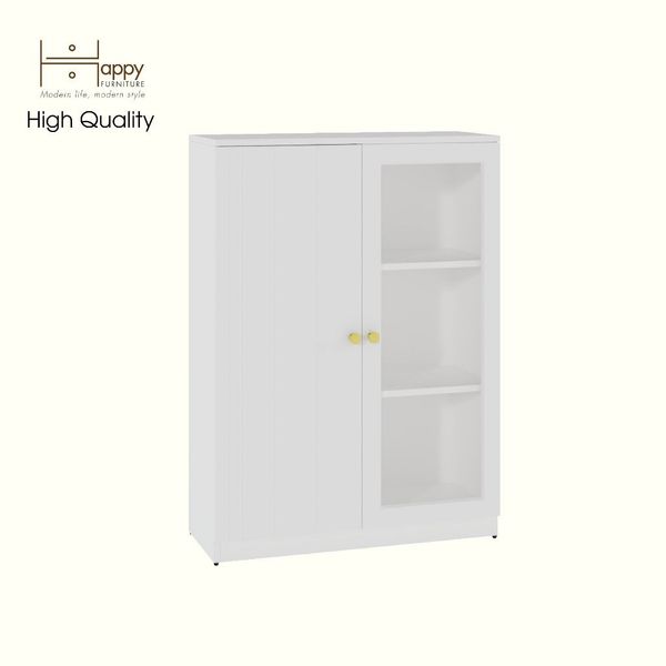  HAPPY FURNITURE , Tủ lưu trữ cửa kính 2 cánh mở - JOVIE , TCM_164 , 80cm x 32cm x 110cm 