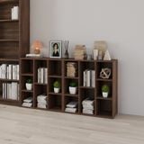  HAPPY FURNITURE ,COMBO 2 kệ sách 8 ngăn - CATY , KSA_093, 148cm x 28cm x 77cm DxRxC 