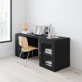  HAPPY FURNITURE , Bàn làm việc 4 ngăn kéo 1 cửa kính - NOAH , BAN_160 , 180cm x 59cm x 75cm DxRxC 