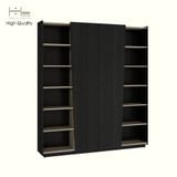  HAPPY FURNITURE , Kệ sách 2 cửa mở - VIGGO , KSA_050 , 180cm x 28cm x 200cm 