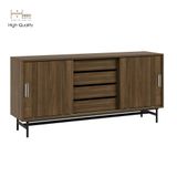  HAPPY FURNITURE , Tủ lưu trữ 4 ngăn cánh lùa chân sắt - LUCA , TCL_022 , 150cm x 36cm x 70cm 