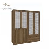  HAPPY FURNITURE , Tủ quần áo 4 cửa mở - ROTAN , TCM_137 , 160x54x180cm 