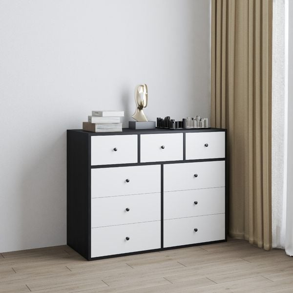  HAPPY FURNITURE , Tủ lưu trữ 9 ngăn kéo - KALA, THK_301 , 110cm x 45cm x 84cm DxRxC 