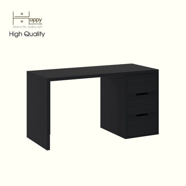  HAPPY FURNITURE ,Bàn làm việc 3 ngăn kéo - LAYLA , BAN_165 , 140cm x 59cm x 75cm DxRxC 