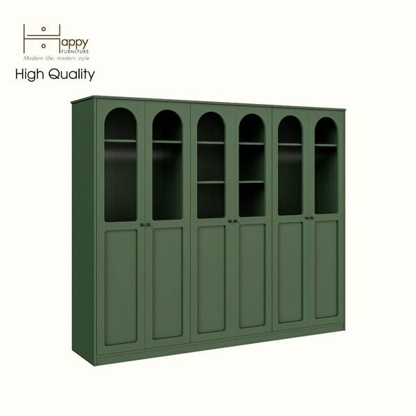  HAPPY FURNITURE , Tủ quần áo cửa kính 6 cửa mở - SISEEL , TCM_187 , 240cm x 54cm x 200cm 