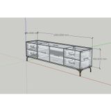  HAPPY FURNITURE , Kệ TV 2 cửa mở 4 ngăn kéo - HAPPI, KTV_082 , 180cm x 40cm x 52cm DxRxC 