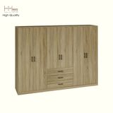  HAPPY FURNITURE , HEINEE - Tủ quần áo 6 cửa mở, TCM_218 , 240cm x 54cm x 180cm DxRxC, sản phẩm phổ thông 