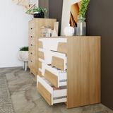  HAPPY FURNITURE , Tủ quần áo 8 ngăn kéo - PONIX , THK_114 , 140cm x 45cm x 82cm 