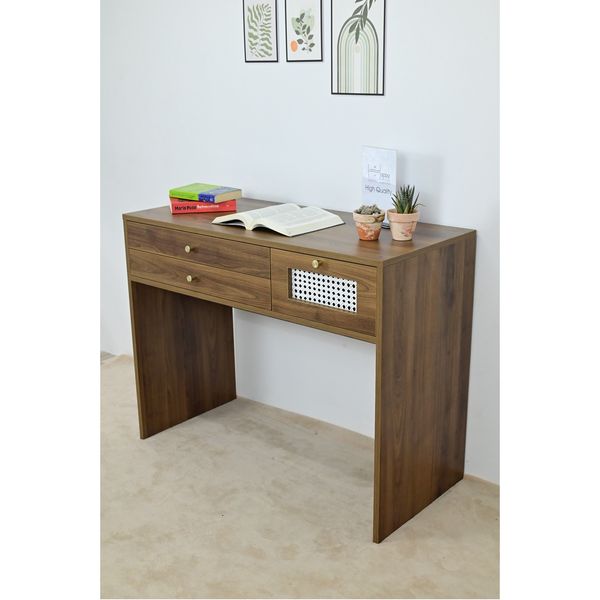  HAPPY FURNITURE , Bàn trang điểm 3 ngăn kéo - ROTAN , BAN_072 , 100cm x 45cm x 78cm 