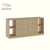 HAPPY FURNITURE , Tủ lưu trữ 3 ngăn kéo 1 cửa mở - MERI , TLT_056 , 150cm x 40cm x 70cm DxRxC 