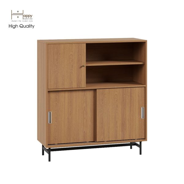  HAPPY FURNITURE , Tủ lưu trữ cánh lùa chân sắt - LUCA , TCL_015 , 108cm x 40cm x 120cm 