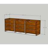  HAPPY FURNITURE , Tủ lưu trữ 9 ngăn kéo - ELIS , THK_338 , 181cm x 45cm x 66cm DxRxC 
