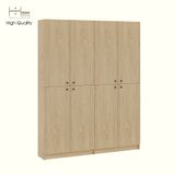  HAPPY FURNITURE , Kệ sách 6 tầng 8 cửa mở - CATY, KSA_079 , 160cm x 30cm x 202cm DxRxC 