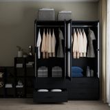  HAPPY FURNITURE , Tủ quần áo 4 ngăn kéo 4 cửa mở - TASY ,TCM_267 , 160cm x 54cm x 200cm DxRxC 