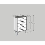  HAPPY FURNITURE , Tủ đụng đồ 5 ngăn chân gỗ chéo - OSRI , THK_023 ,  80cm x 50cm x 120cm 
