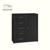  HAPPY FURNITURE , Tủ lưu trữ 5 ngăn kéo 1 cánh mở - NERIS , THK_148 , 90cm x 40cm x 100cm 