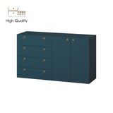 HAPPY FURNITURE , Tủ đựng đồ 4 ngăn kéo 2 cửa mở - WESLEY ,  THK_046 ,  140cm x 45cm x 80cm 