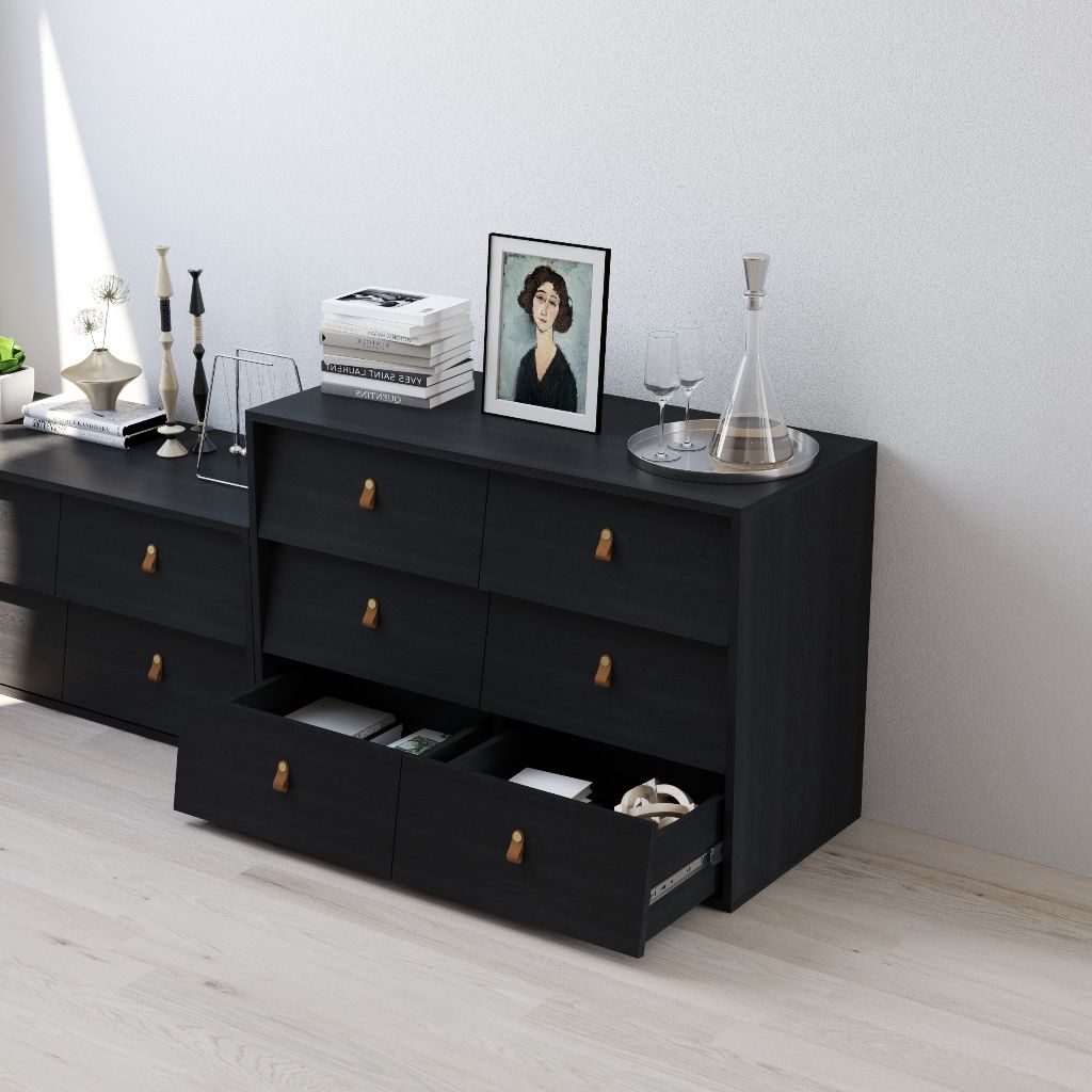  HAPPY FURNITURE , Tủ lưu trữ 6 ngăn kéo - CALYN , THK_314 , 100cm x 45cm x 69cm DxRxC 