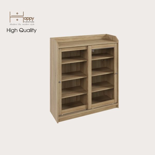  HAPPY FURNITURE , Tủ đựng đồ 2 cánh cửa kính - RUNI , TCL_001 , 105cm x 37cm x 116cm 