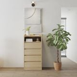  HAPPY FURNITURE , Tủ lưu trữ 4 ngăn kéo - KATE , THK_324 , 60cm x 45cm x 121cm DxRxC 
