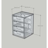  HAPPY FURNITURE , Tủ lưu trữ 4 ngăn kéo - ASO, THK_299 , 50cm x 50cm x 72cm DxRxC 