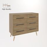  HAPPY FURNITURE , Tủ đựng đồ 6 ngăn chân gỗ chéo -  OSRI , THK_026 , 120cm x 50cm x 100cm 