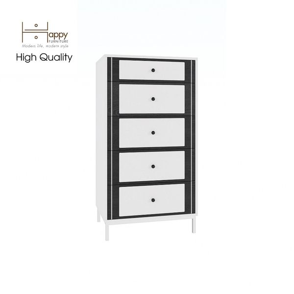 HAPPY FURNITURE , Tủ lưu trữ 5 ngăn kéo chân sắt - TAKO , THK_132, 64cm x 45cm x 120cm 