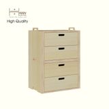  HAPPY FURNITURE , Gỗ tự nhiên , Tủ lưu trữ 4 ngăn kéo gỗ Plywood - GAMOR , THK_206 , 60cm x 40cm x 84cm DxRxC 