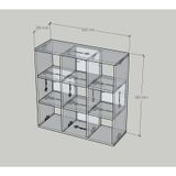  HAPPY FURNITURE , Kệ sách 9 ngăn - CHANN, KSA_112 , 80cm x 28cm x 80cm DxRxC 