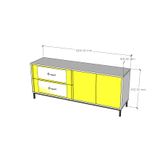  HAPPY FURNITURE , Kệ TV 2 ngăn kéo chân sắt - TAKO , KTV_036 , 160cm x 40cm x 65cm 