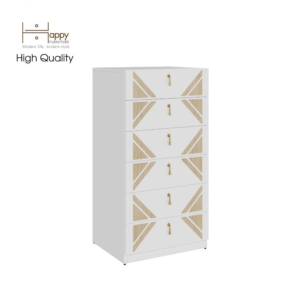  HAPPY FURNITURE , Tủ lưu trữ 6 ngăn kéo - CHARIS , THK_118 , 56cm x 45cm x 108cm 